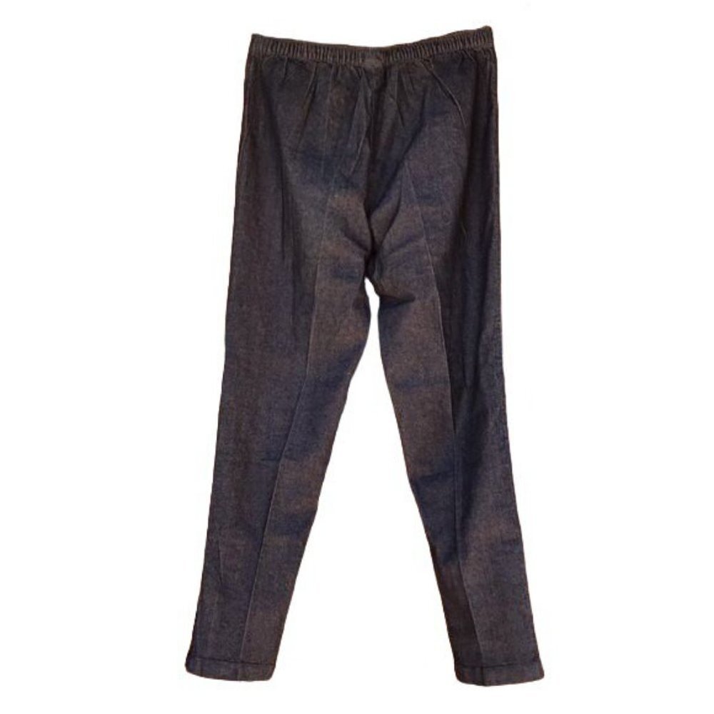 Salon Studio Side Button Elastic Waist Pull On Denim Style Pant Size L - Picture 6 of 8